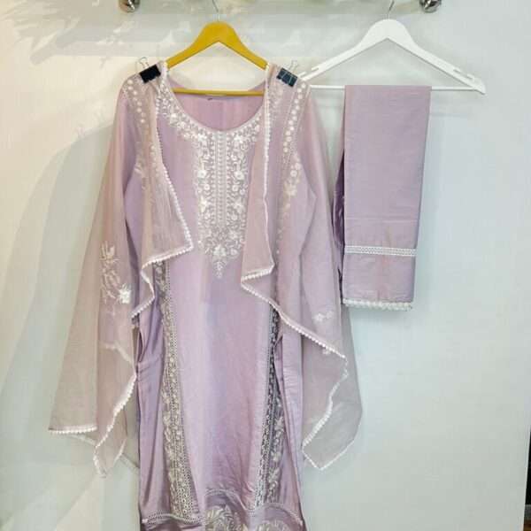 Lavender Cut Work Premium Suit