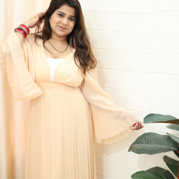 Pleated a line dress