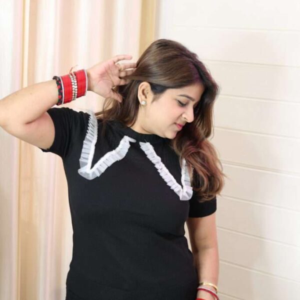 ruffle charm knit top