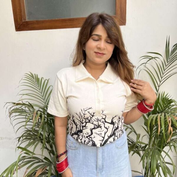 inked nature crop shirt