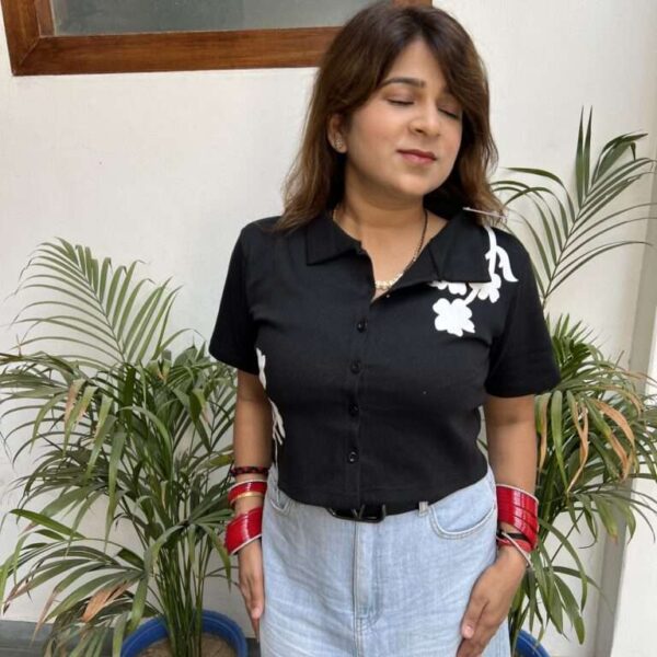Shadow & Petals CROP  Shirt