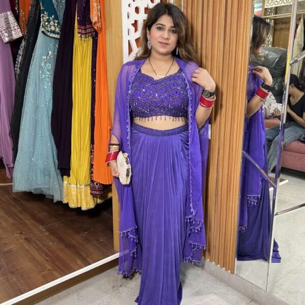 Purple Twilight Dhoti Set