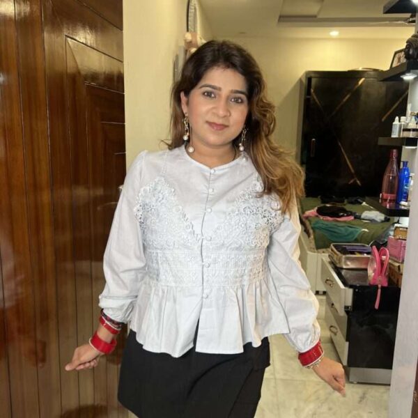 LaceBloom Peplum Shirt