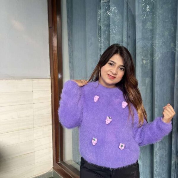 Berry Pop Fuzzy Sweater